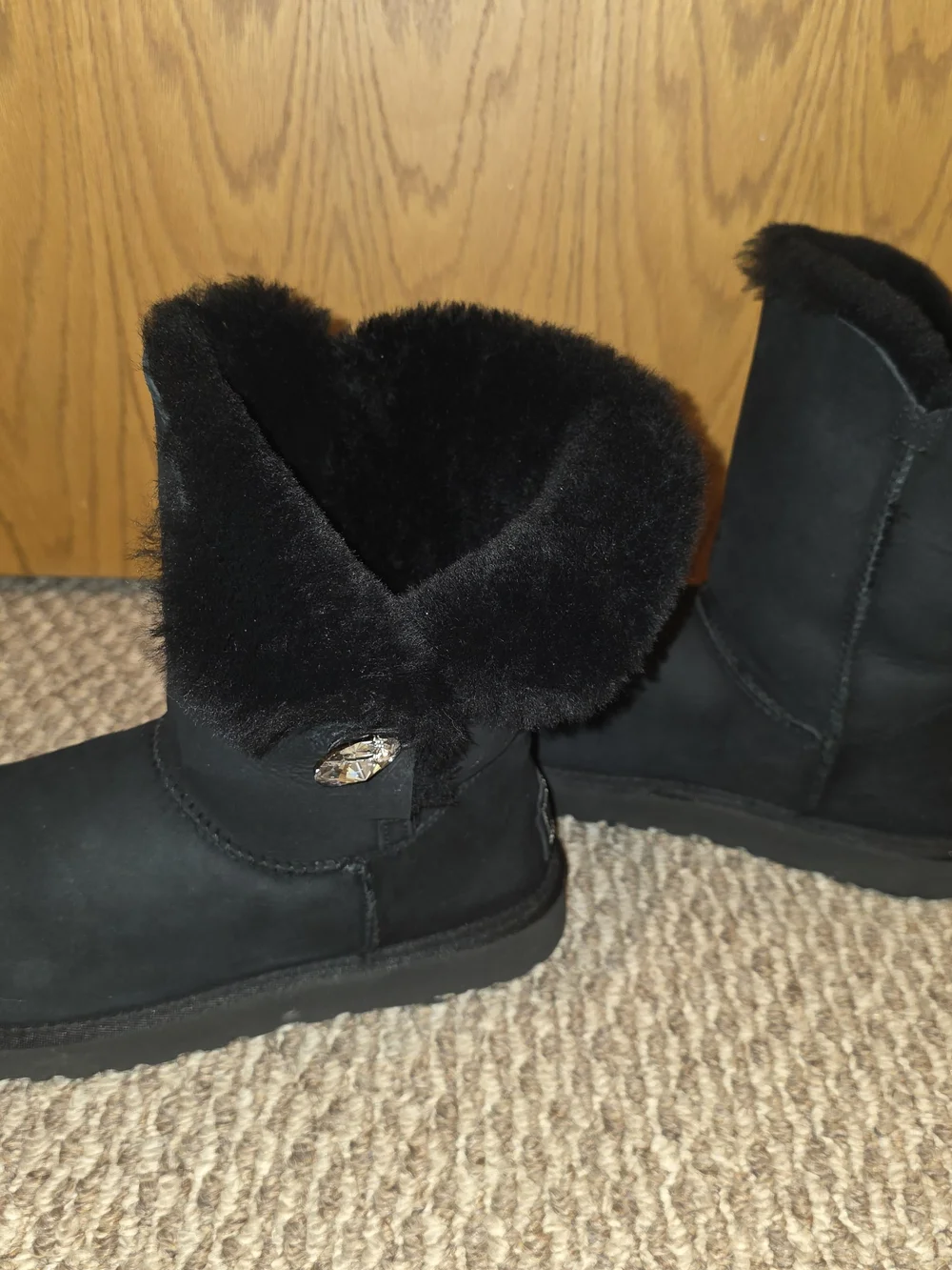 UGG Black Short Bailey Bling Boot With Swarovski Crystal Accents